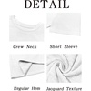 Runcati Men’s Casual T-Shirts Short Sleeve | Crew Neck, Summer, Stretchy Shirt, Textured Jacquard Tops(White)
