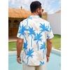 Runcati Mens Hawaiian Button Down Shirts Short Sleeve Tropical Shirt Graphic Palm Tree Printed Summer Beach Tops(Sky Blue)
