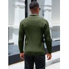 Runcati Mens Quarter Zip Sweater Mock Neck Pullover Casual Polo Sweaters(Army Green)