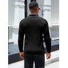 Runcati Mens Quarter Zip Sweater Mock Neck Pullover Casual Polo Sweaters(Black)