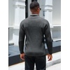 Runcati Mens Quarter Zip Sweater Mock Neck Pullover Casual Polo Sweaters(Dark Grey)