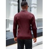 Runcati Mens Quarter Zip Sweater Mock Neck Pullover Casual Polo Sweaters(Wine Red)