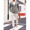 Runcati Mens Shawl Collar Cardigan Sweaters Cable Knit Button Down Sweater(Gray)