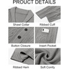 Runcati Mens Shawl Collar Cardigan Sweaters Cable Knit Button Down Sweater(Gray)