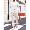 Runcati Mens Shawl Collar Cardigan Sweaters Cable Knit Button Down Sweater(White)