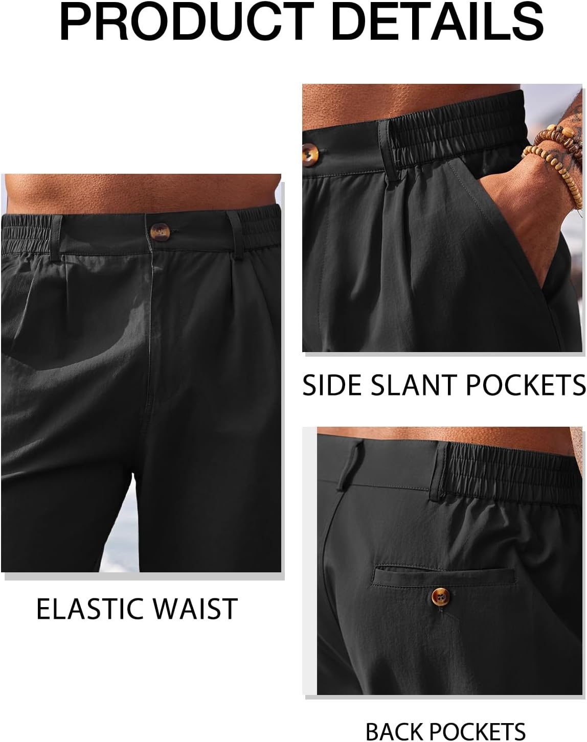 image:imageRuncati Mens Golf Shorts Flat Front Chino Dress Work Short PantsBlack