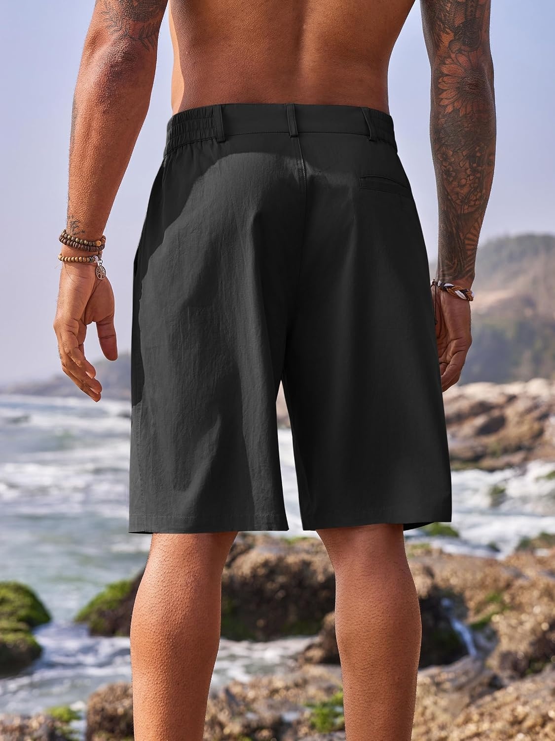 image:imageRuncati Mens Golf Shorts Flat Front Chino Dress Work Short PantsBlack