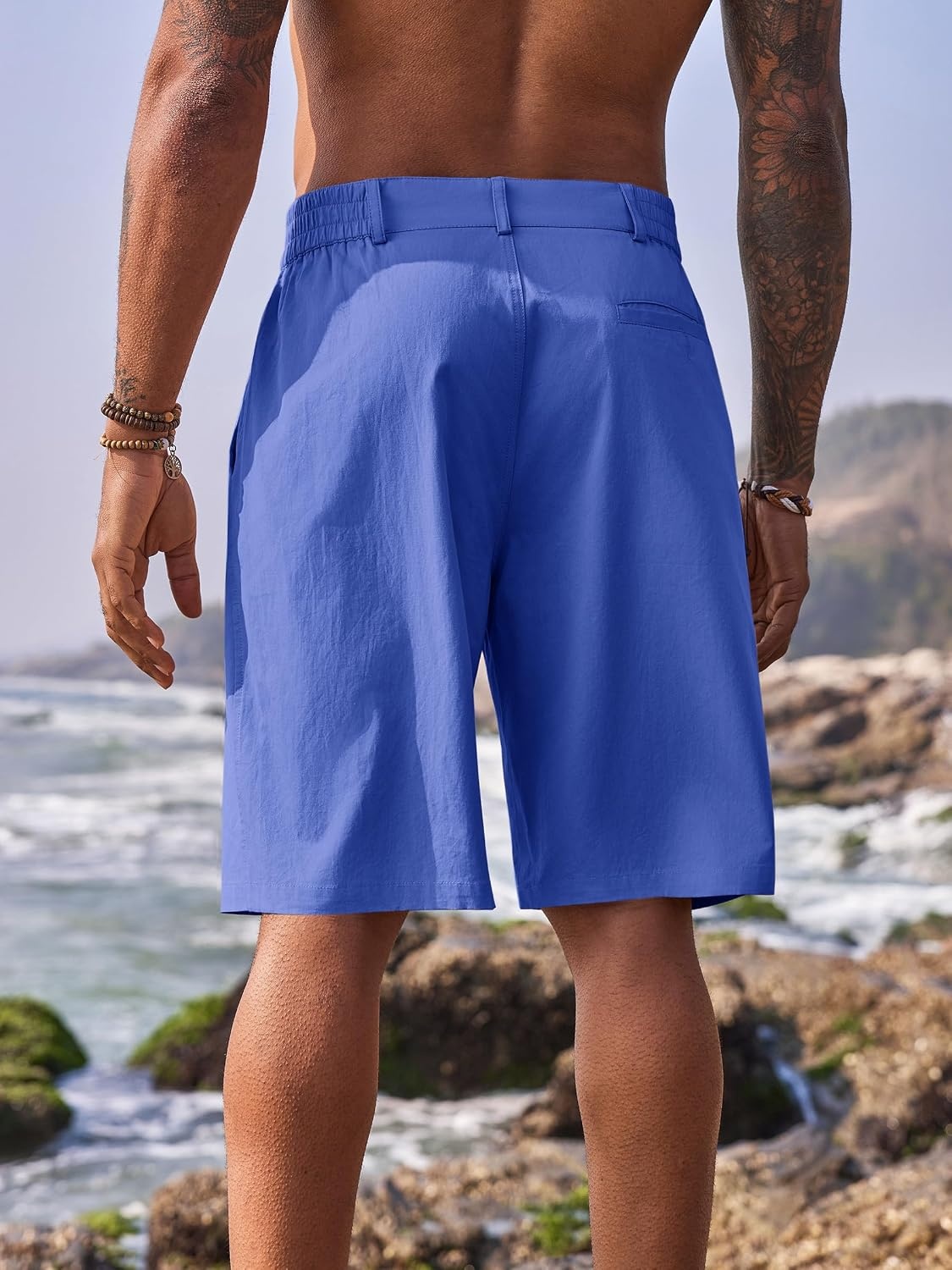 image:imageRuncati Mens Golf Shorts Flat Front Chino Dress Work Short PantsBlue