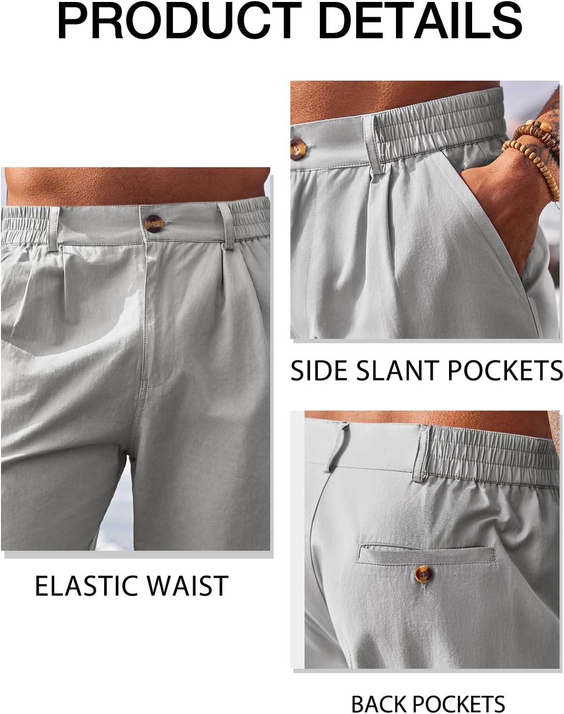 image:imageRuncati Mens Golf Shorts Flat Front Chino Dress Work Short PantsGrey