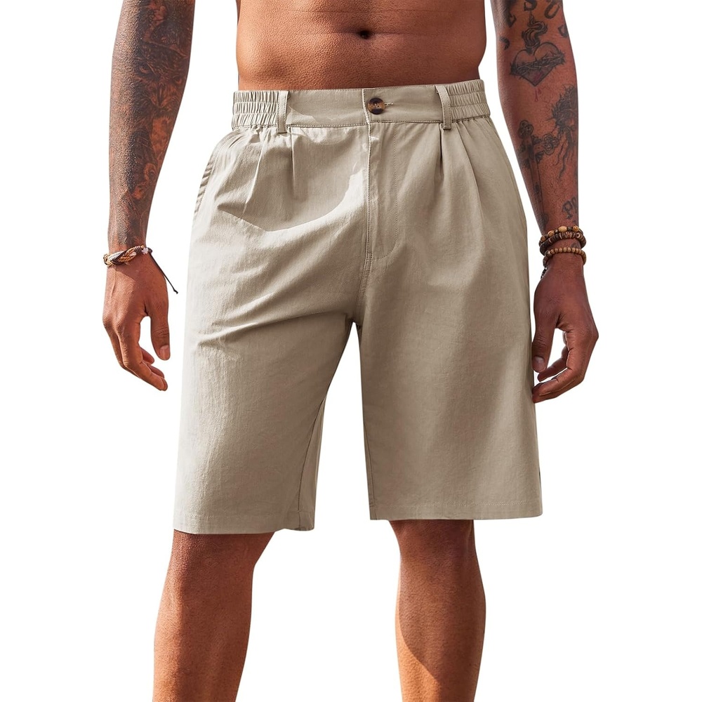 image:imageRuncati Mens Golf Shorts Flat Front Chino Dress Work Short PantsKhaki