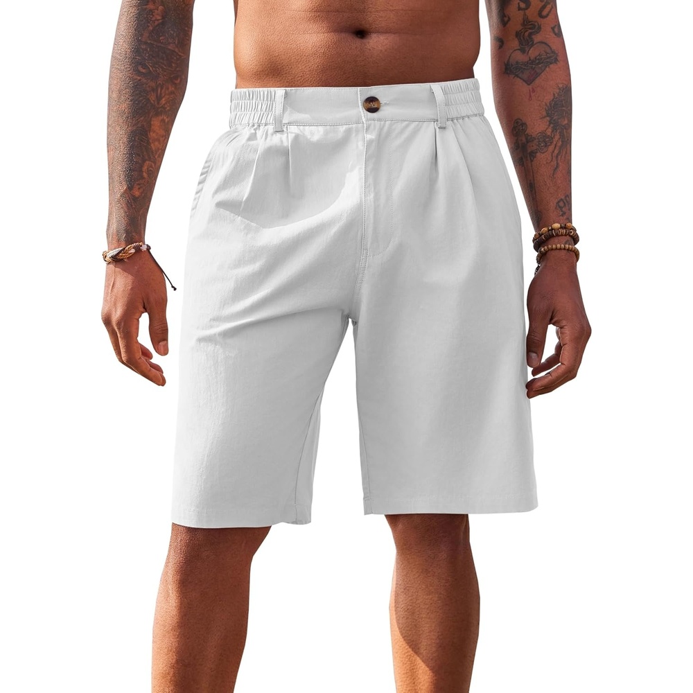 image:imageRuncati Mens Golf Shorts Flat Front Chino Dress Work Short PantsWhite