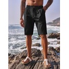 Runcati Mens Golf Shorts Flat Front Chino Dress Work Short Pants(Black)