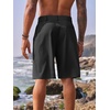 Runcati Mens Golf Shorts Flat Front Chino Dress Work Short Pants(Black)
