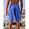 Runcati Mens Golf Shorts Flat Front Chino Dress Work Short Pants(Blue)