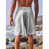 Runcati Mens Golf Shorts Flat Front Chino Dress Work Short Pants(Grey)