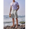 Runcati Mens Golf Shorts Flat Front Chino Dress Work Short Pants(Grey)