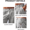 Runcati Mens Golf Shorts Flat Front Chino Dress Work Short Pants(Grey)