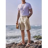 Runcati Mens Golf Shorts Flat Front Chino Dress Work Short Pants(Khaki)