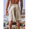 Runcati Mens Golf Shorts Flat Front Chino Dress Work Short Pants(Khaki)