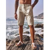 Runcati Mens Golf Shorts Flat Front Chino Dress Work Short Pants(Khaki)