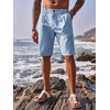 Runcati Mens Golf Shorts Flat Front Chino Dress Work Short Pants(Light Blue)