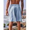 Runcati Mens Golf Shorts Flat Front Chino Dress Work Short Pants(Light Blue)