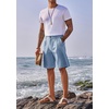Runcati Mens Golf Shorts Flat Front Chino Dress Work Short Pants(Light Blue)