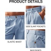 Runcati Mens Golf Shorts Flat Front Chino Dress Work Short Pants(Light Blue)