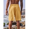 Runcati Mens Golf Shorts Flat Front Chino Dress Work Short Pants(Mustard Yellow)