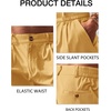 Runcati Mens Golf Shorts Flat Front Chino Dress Work Short Pants(Mustard Yellow)