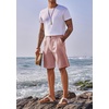 Runcati Mens Golf Shorts Flat Front Chino Dress Work Short Pants(Pink)