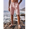 Runcati Mens Golf Shorts Flat Front Chino Dress Work Short Pants(Pink)