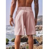 Runcati Mens Golf Shorts Flat Front Chino Dress Work Short Pants(Pink)