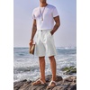 Runcati Mens Golf Shorts Flat Front Chino Dress Work Short Pants(White)