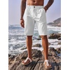 Runcati Mens Golf Shorts Flat Front Chino Dress Work Short Pants(White)