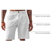 Runcati Mens Golf Shorts Flat Front Chino Dress Work Short Pants(White)