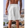 Runcati Mens Golf Shorts Flat Front Chino Dress Work Short Pants(White)