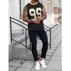 Runcati Mens Jersey Shirs Number Graphic Sleeveless Mesh Oversized Tank Top(Black)