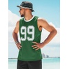 Runcati Mens Jersey Shirs Number Graphic Sleeveless Mesh Oversized Tank Top(Green)