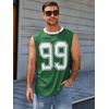 Runcati Mens Jersey Shirs Number Graphic Sleeveless Mesh Oversized Tank Top(Green)