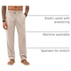Runcati Mens Linen Pants Summer Beach Casual Pajama Pants with Pockets(Apricot)