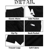 Runcati Mens Linen Pants Summer Beach Casual Pajama Pants with Pockets(Black)