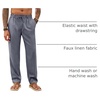 Runcati Mens Linen Pants Summer Beach Casual Pajama Pants with Pockets(Dark Grey)