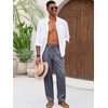 Runcati Mens Linen Pants Summer Beach Casual Pajama Pants with Pockets(Dark Grey)