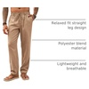 Runcati Mens Linen Pants Summer Beach Casual Pajama Pants with Pockets(Light Brown)