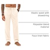 Runcati Mens Linen Pants Summer Beach Casual Pajama Pants with Pockets(Light Khaki)