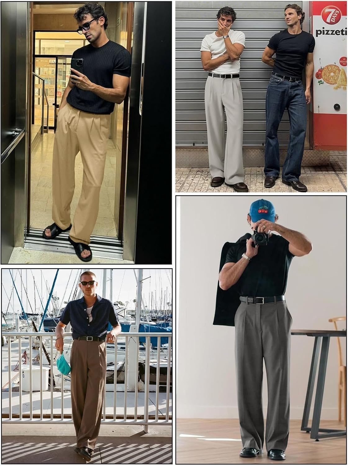 image:imageRuncati Mens Baggy Dress Pants Wide Leg Pleated Casual Slacks 303234Dark Grey