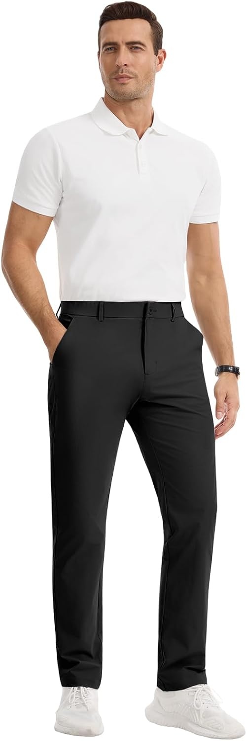image:imageRuncati Mens Golf Pants Stretch Dress Work Pants Casual Slacks 303234Black