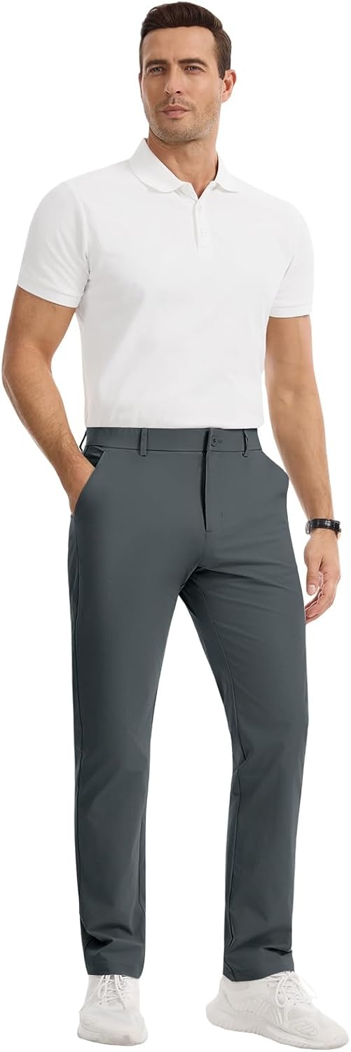 image:imageRuncati Mens Golf Pants Stretch Dress Work Pants Casual Slacks 303234Dark Grey