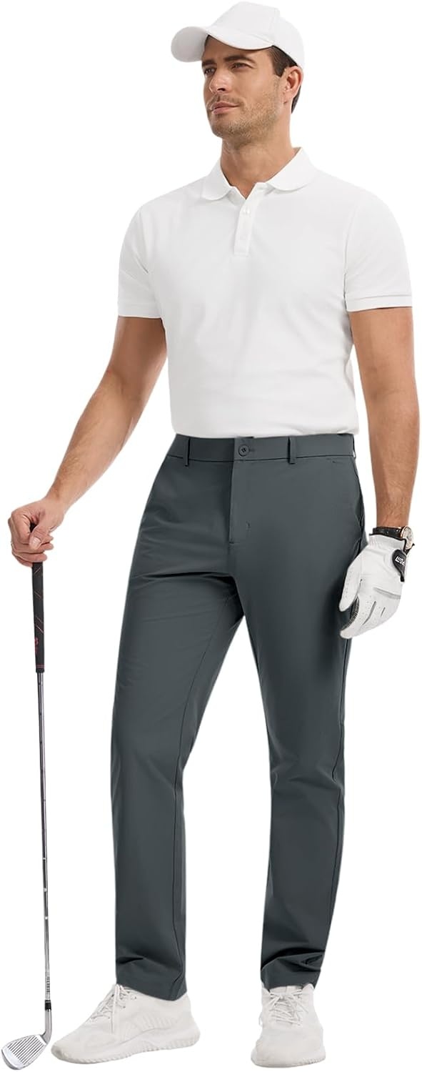 image:imageRuncati Mens Golf Pants Stretch Dress Work Pants Casual Slacks 303234Dark Grey